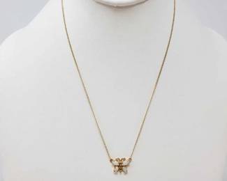 #661 • 14k Gold Butterfly Necklace, 2.1g
