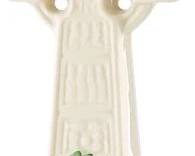 #2418 • Belleek Mantel Clock and High Cross
