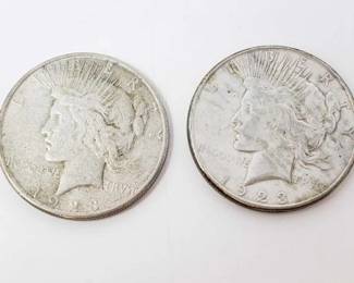 #246 • 2 1923-S Silver Peace Dollars
