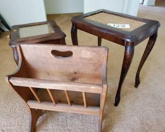 #12632 • 2 Wooden Tables and Wooden Magazine Table
