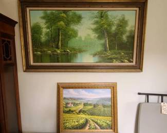 #14554 • 2 Framed Canvas Paintings
