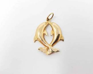 #708 • 14k Gold Dolphin Pendant, 2.6g
