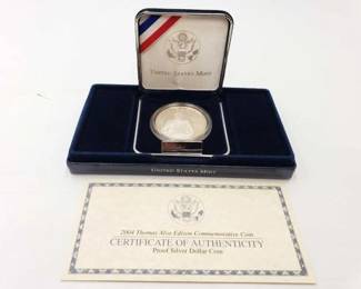 #844 • 2004 Thomas Alva Edison Commemorative Silver Dollar
