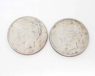 #240 • 2 1922-S Silver Peace Dollars
