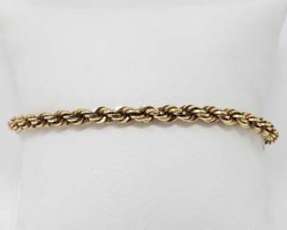 #710 • 10k Gold Rope Bracelet, 2g
