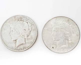 #248 • 2 1922 Silver Peace Dollars
