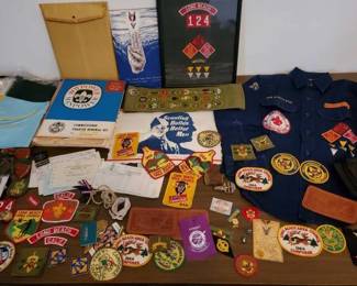 #8648 • Cub Scouts Uniform Button Up, Certificates, Patches and More
