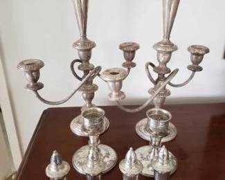#2224 • Sterling Silver Candleholders and Salt and Pepper Shakers
