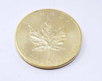 #110 • 1 Oz Canadian Maple Leaf .9999 Gold Coin
