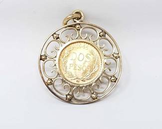 #525 • 14k Gold Pendant With .900 Gold Coin, 3.9g
