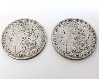 #212 • 1897-O And 1889-O Morgan Silver Dollars
