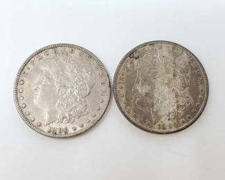 #602 • 2 1896 Philadelphia Mint Morgan Silver Dollars

