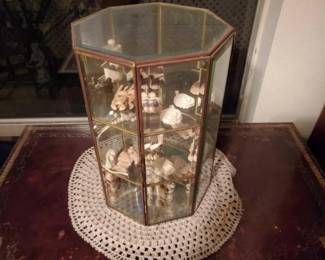  #9060 • Display Case With Carved Figurines, Pendants, and More!
