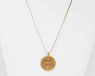 #549 • 14k Gold Chain W/ SCTC Pendant, 11.3g
