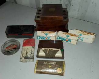 #12410 • Ash Tray, Cigarette Filters, Cigar Box, and More!
