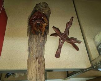 #10026 • 2 Decorative Wood Carvings
