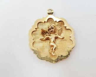 #707 • 14k Gold Angel Pendant, 4.2g
