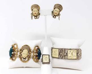 #731 • Vintage Earrings, Ring, And 2 Bracelets
