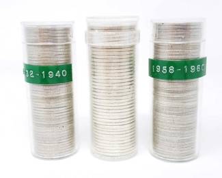 #282 • 25 Silver Franklin Half Dollars And 21 Silver Walking Libertys, 569g
