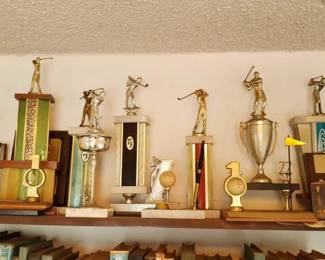 #8608 • Approx 23 Golfing Trophies 24k Golf Tees
