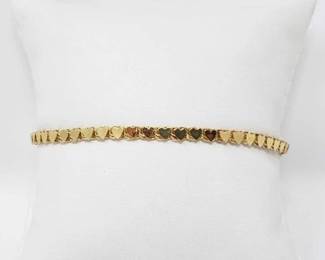 #557 • 14k Gold Heart Bracelet, 3.3g
