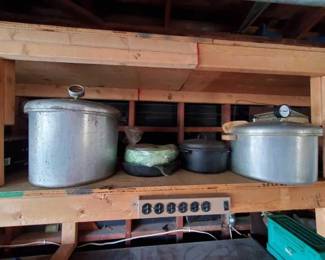 #2390 • Pressure Cookers, Castiron cook wear, and Plates
