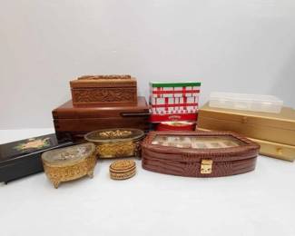 #840 • Jewelry Boxes, Tin Boxes, and an Organizer
