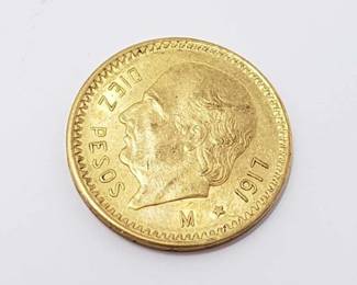 #503 • 1917 10 Peso .900 Gold Coin, 8.3g
