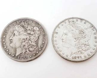 #206 • 1891-O And 1891 Morgan Silver Dollars

