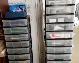 #10020 • 2 Organizer Drawers With Office Supplies, And Sound machine
