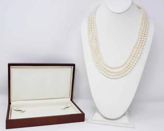 #696 • 100" Pearl Necklace with Box
