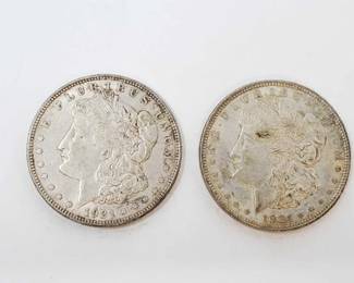 #605 • 2 1921 Philadelphia Mint Morgan Silver Dollars
