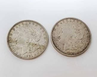 #606 • 2 1921 Denver Mint Morgan Sliver Dollars
