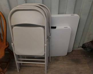 #8054 • 2 Foldable Tables, 4 Foldable Chairs
