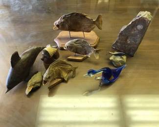 #2266 • Piranha Taxidermy and wooden decorative Pieces
