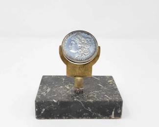 #584 • "Decisions Decisions Decisions" Coin Flipper W/ 1900 Morgan Silver Dollar
