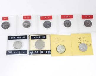 #306 • 5 1866-1874 Sheild Nickels, 1883 And 1908 V Nickel, And More
