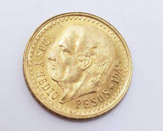 #514 • 1945 2.5 Pesos .900 Gold Coin, 2.11g
