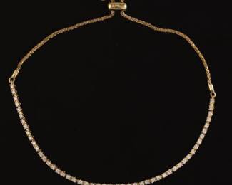 Ladies Casa Reale Gold and Diamond Adjustable Slider Bracelet 