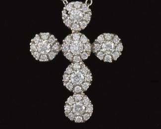 Ladies Gold and Diamond Cross on Chain 