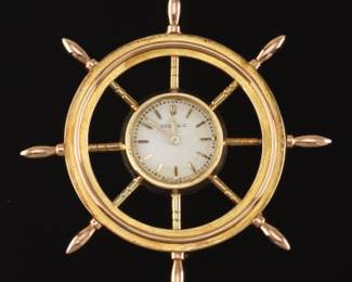 14K Ladies Ships Wheel Form Watchpin Made For Tiffany 