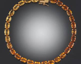 Ladies Gold and Citrine Bracelet 