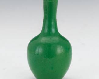 Apple Green Glazed Bottle Vase