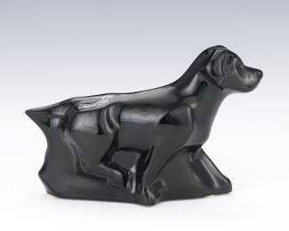 Baccarat Black Crystal Labrador Retriever Figurine 