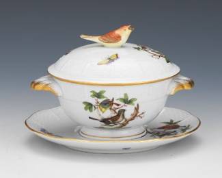 Herend Rothchild Bird Small Sauce Tureen with Liner 