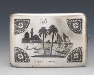Iranian Silver and Niello Cigarette Case 