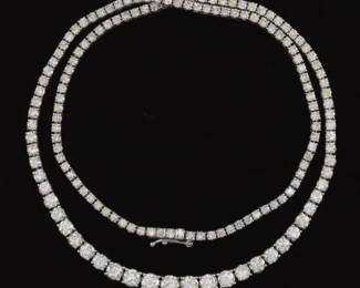 Ladies 11.89 Carat Diamond Tennis Necklace 