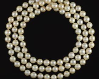 Ladies Lariat Pearls Necklace 