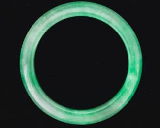 Carved Jadeite Bangle Bracelet