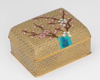 Chinese Antique Gilt Bronze Cloisonne Lidded Box